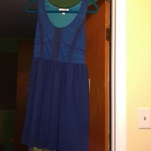 Navy Embroidered Botique Dress Never Worn